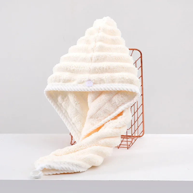 قبعة للشعر الجاف للنساء، وشاح رأس سميك وفائق الامتصاص لمسح الشعر، قبعة سريعة الجفاف، منشفة شعر جاف