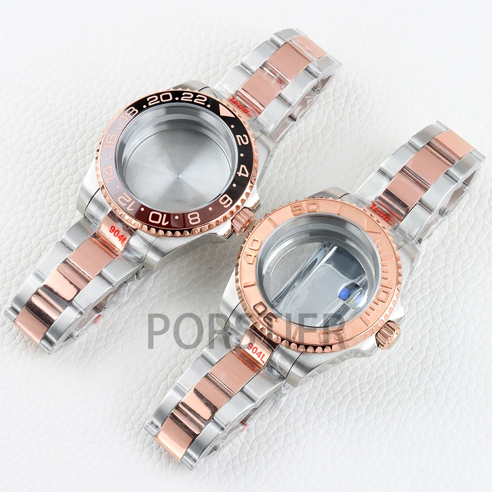 

40mm NH35 Case Sapphire Glass for SUB/GMT/Yacht-Master NH34 NH35 NH36 NH38 Movement Stainless Steel Oyster Polished Bracelet