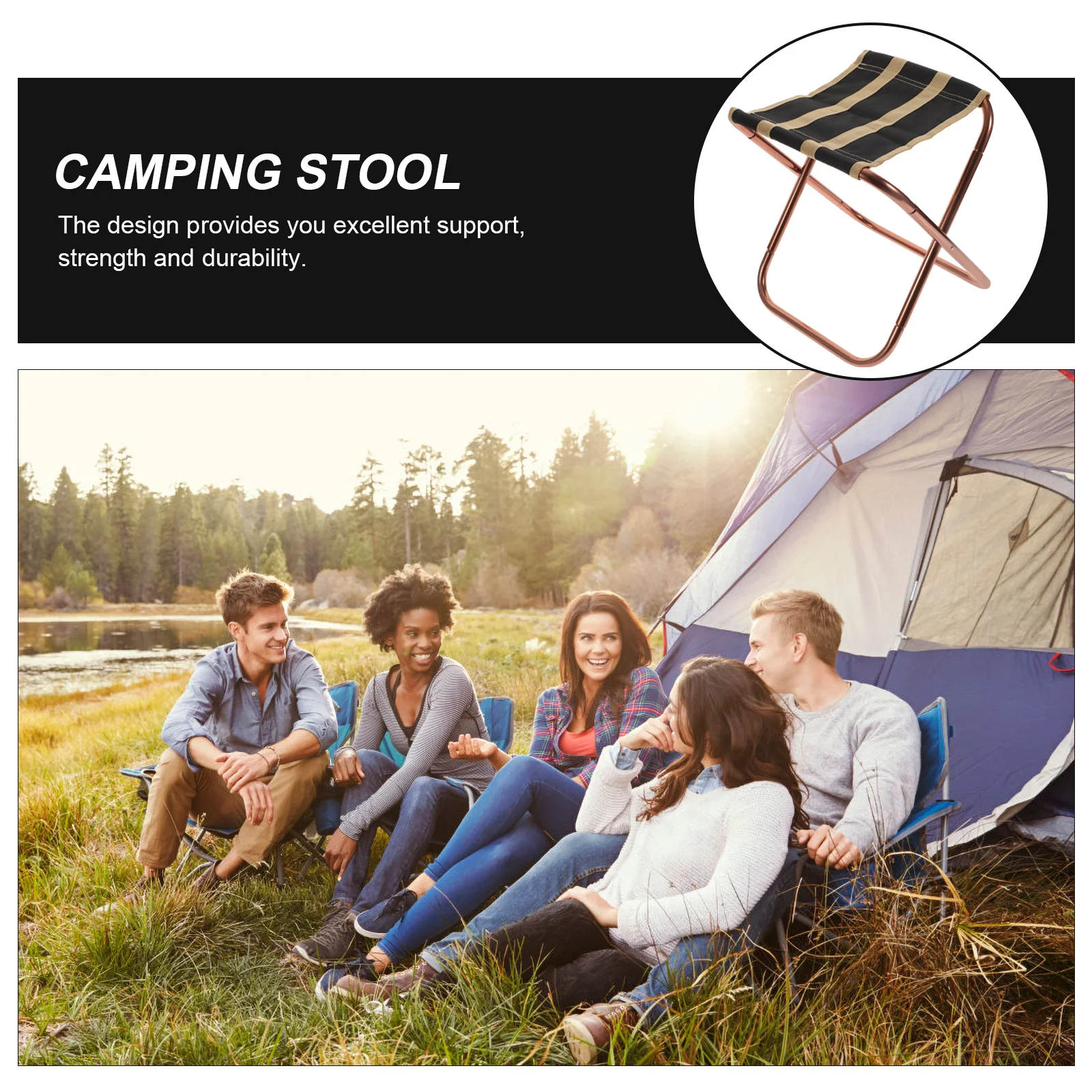 

Camping Stool Folding Chair Portable Ultralight Small Seat High Quality Aluminum Alloy 600d Oxford Cloth Comfortable Durable