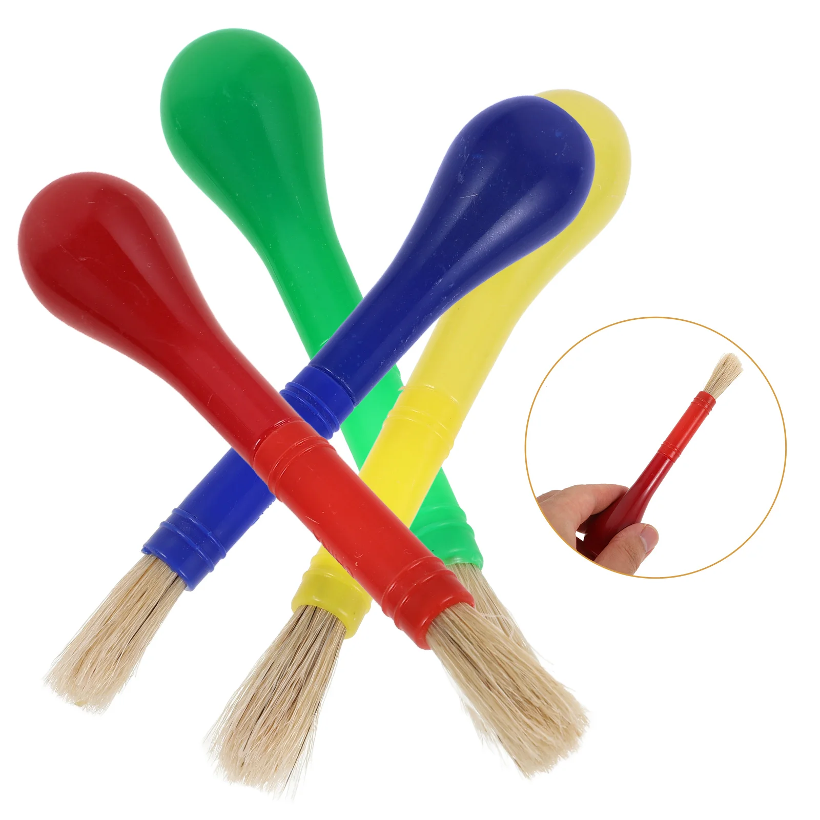 4 Pcs Children's Drawing Pen Small Painting Brush Kit Plastic Doodle Supplies Paintbrush Fiber Pigment