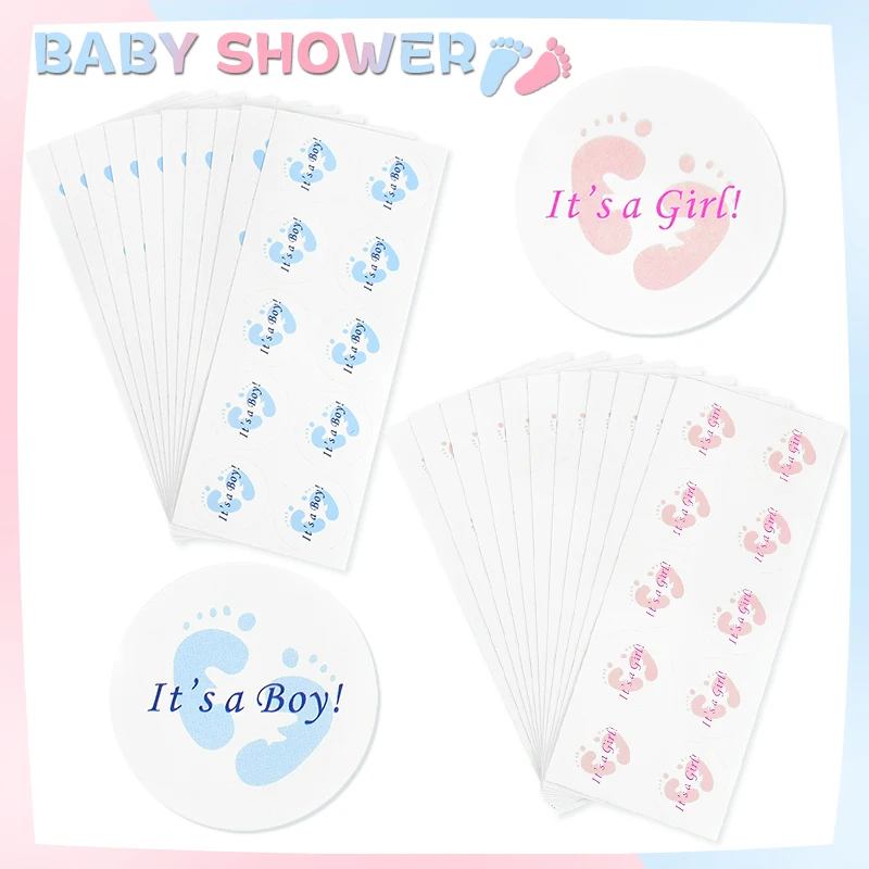 100pcs It Is A Boy Girl Adhesive Sticker Baby Shower Gender Reveal Seal Label Candy Box Decoration DIY Gifts Stickers