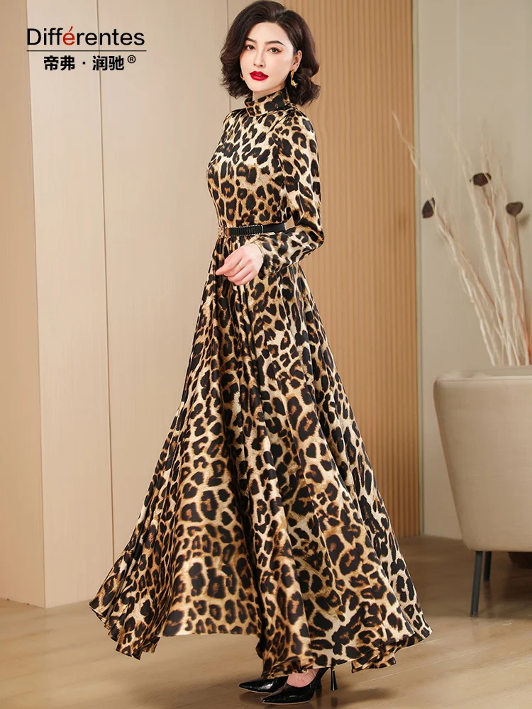 Women Spring Long Dress Girls Leopard Printed Birthday Dress Long Sleeve  Ball Gown Party Clothing Slim Waist Original Design - AliExpress 200000345