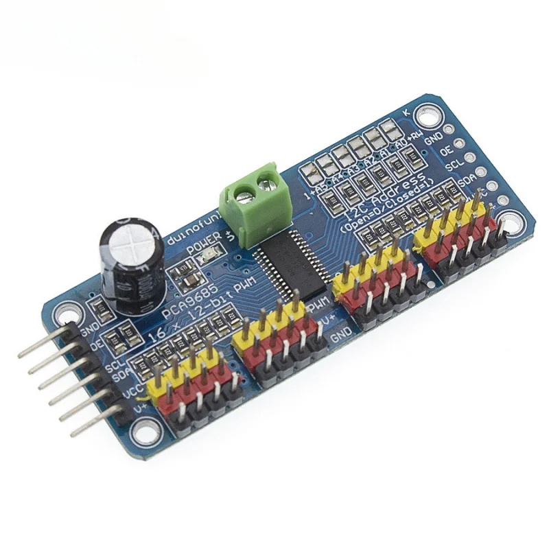 

5 шт. совместимых модулей Arduino PCA9685 16-канальный модуль PWM/плата управления сервоприводами IIC