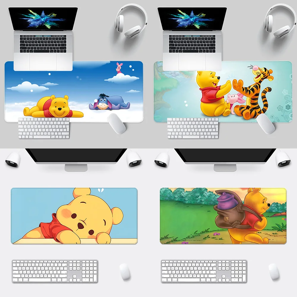 

Cute Anime Winnie the Pooh Mousepad HD Printing Computer Gamers Locking Edge Non-slip Mouse Pad XXL90x40cm Keyboard PC Desk Pad