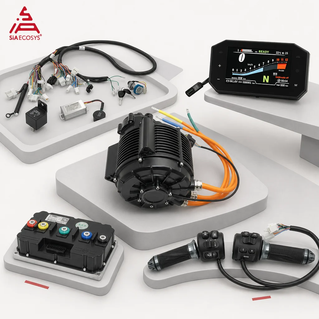E-Motorcycle Conversion Kits QS165 60H 12000W V3 Mid Drive Motor with 1:2.37 Gearbox and Fardriver Controller ND721200 ND961200