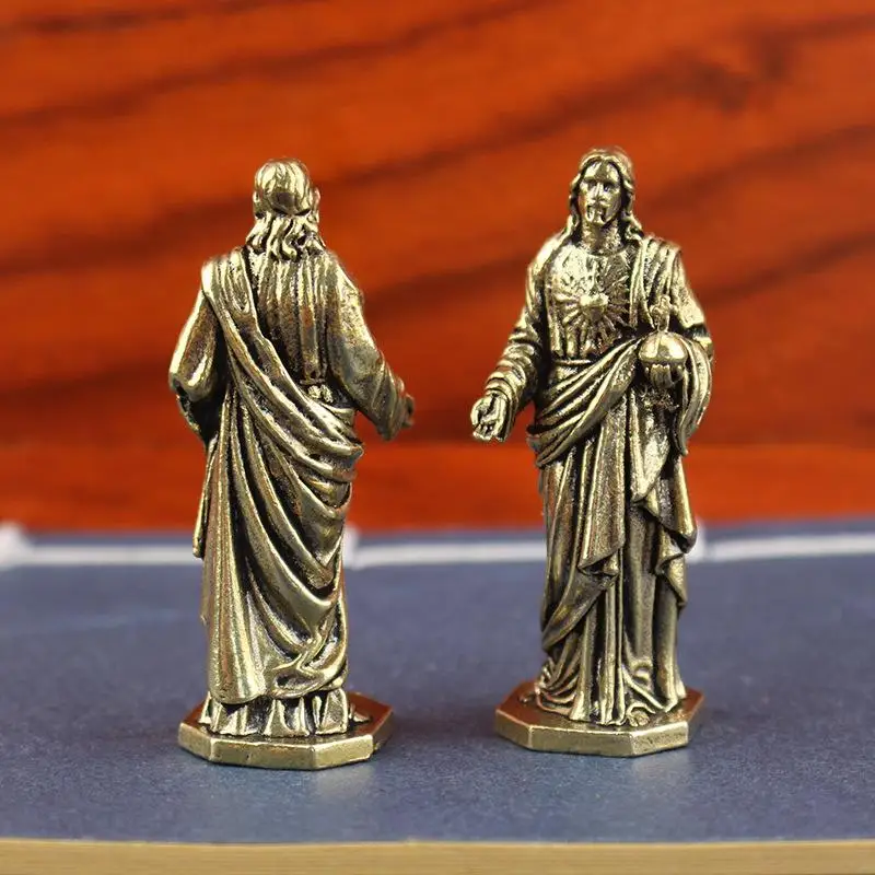 Handmade Brass  Statue Vintage Style Desktop Decor Creative Cross Border Craft Artwork Small Copper Figurine Home Ornament