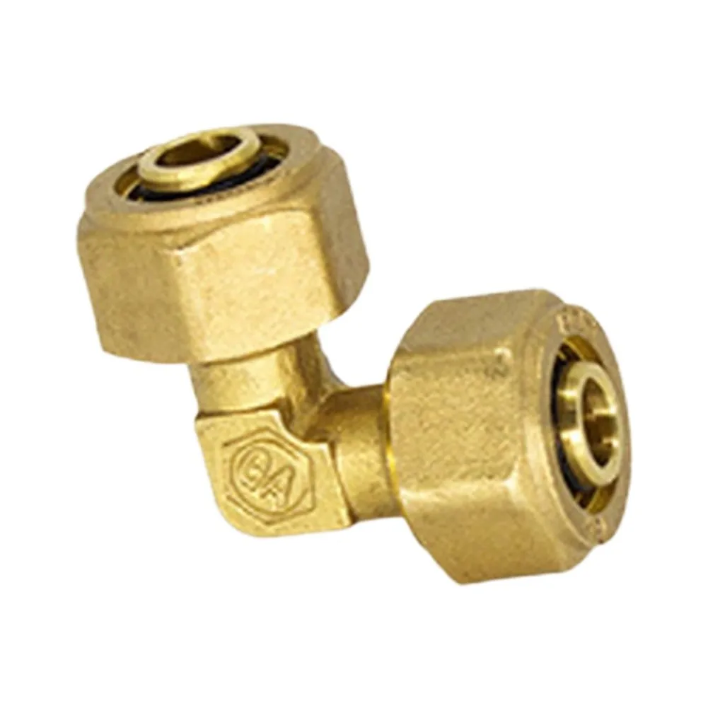Brass 45 Degree Flared Pipe Fitting 44.5x16x16mm For Floor Heating And HVAC Copper Tube Connection Leak Free Adapter
