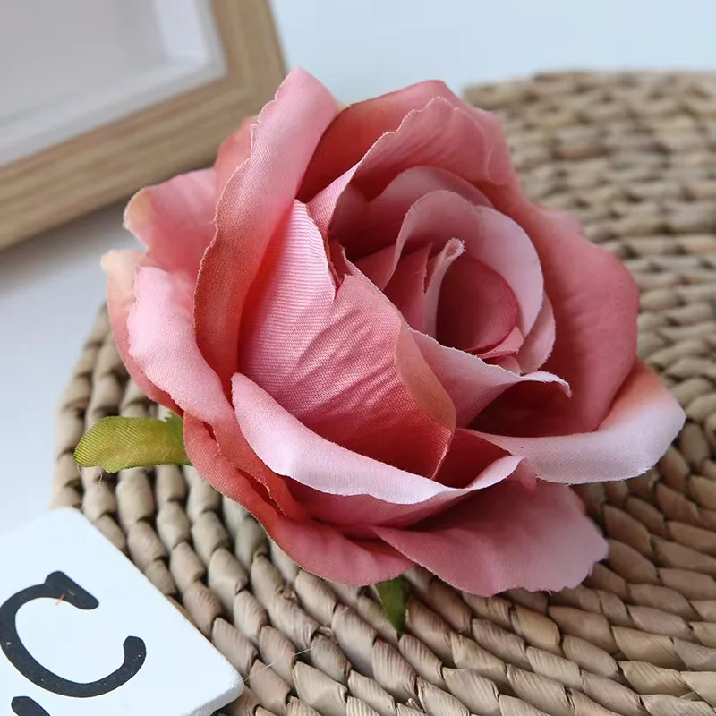 30PCS 10CM Artificial Silk Flowers Heads Champagne Flowers Bulk for Craft DIY Wedding Bouquets Centerpieces Floral Arrangements
