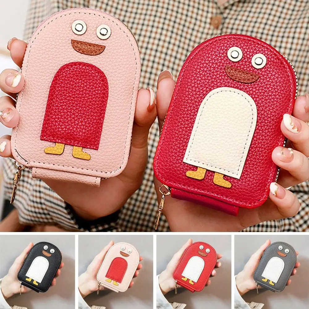 Cute Cartoon Penguin Credit Card Holder PU Multi-card Business Card Holder Organ Style Coin Purse