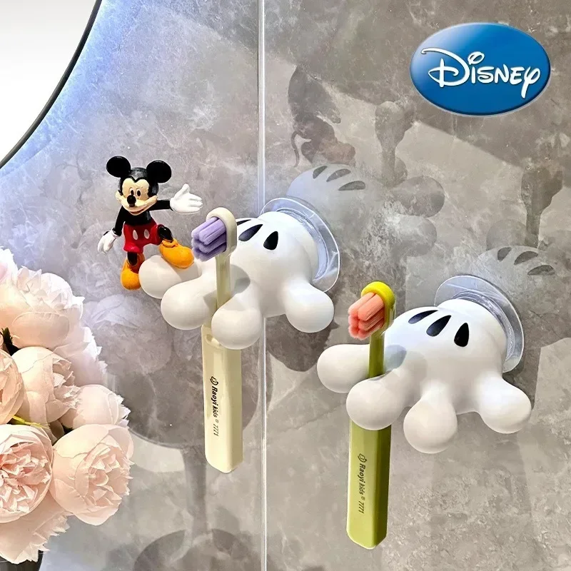 Disney-soporte para cepillo de dientes de Mickey, organizador eléctrico retráctil, montaje en pared para ahorrar espacio, accesorios de baño, 1 unidad