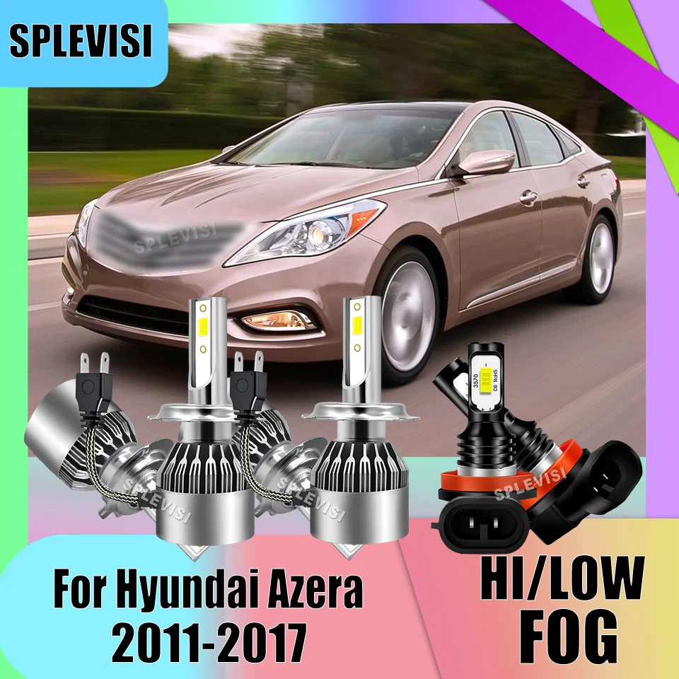 New Design Car Headlight H7 High Low Beam H11 Fog Light Long Lifespan Combo For Hyundai Azera 2011 2012 2013 2014 2015 2016 2017