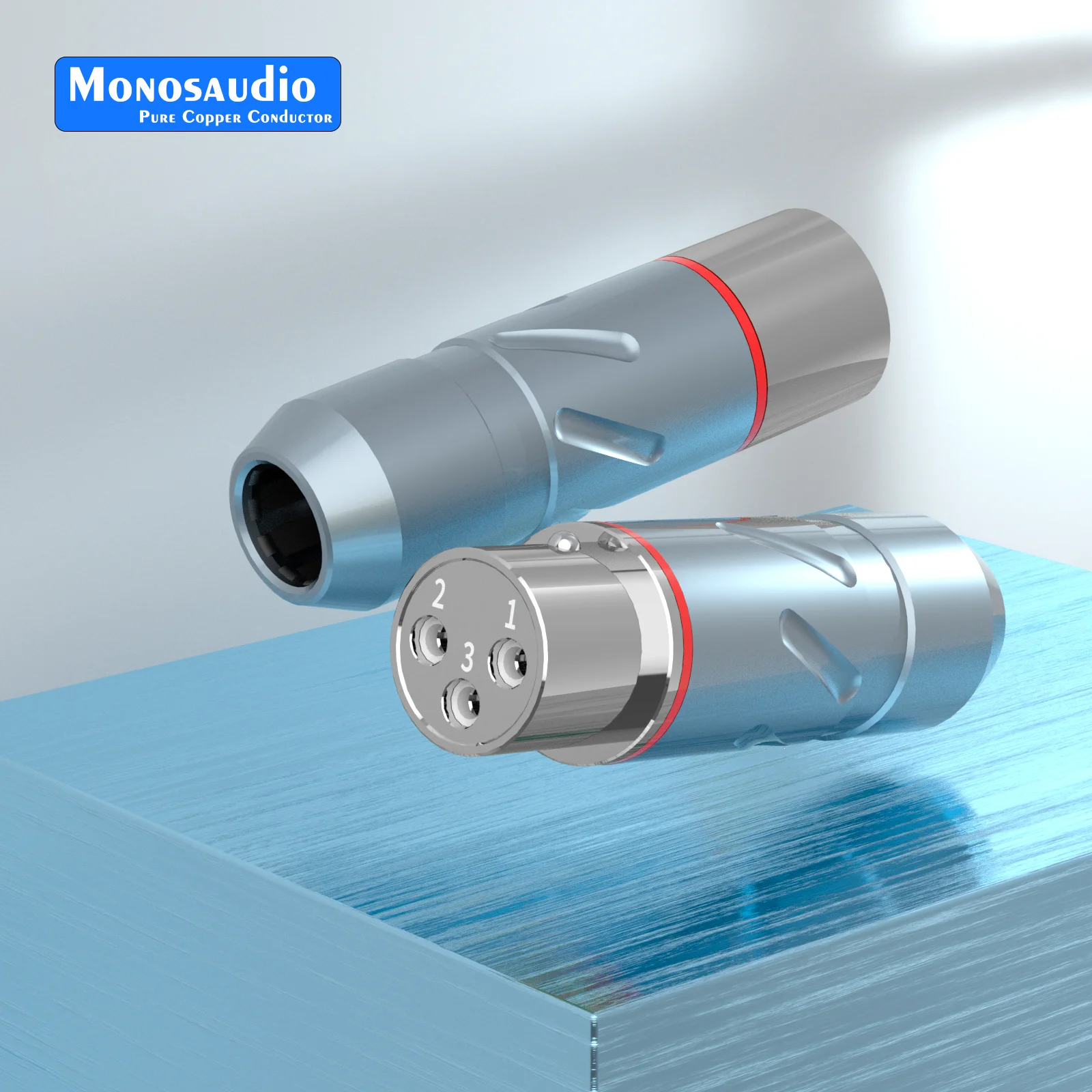 

Monosaudio Pure Copper Rhodium Plated XLR Plug Connector Jack Hifi Audio MIC Cable 24K gold plating Balance Plug XM700R/XF700R