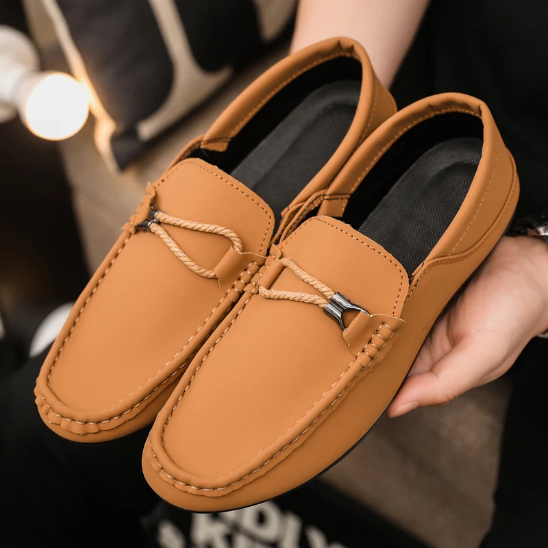 

Leather Men Casual Shoes Slip on Formal Mens Loafers Luxury Brand Dress Shoes Comfortable Moccasins Soft Male Driving Shoes