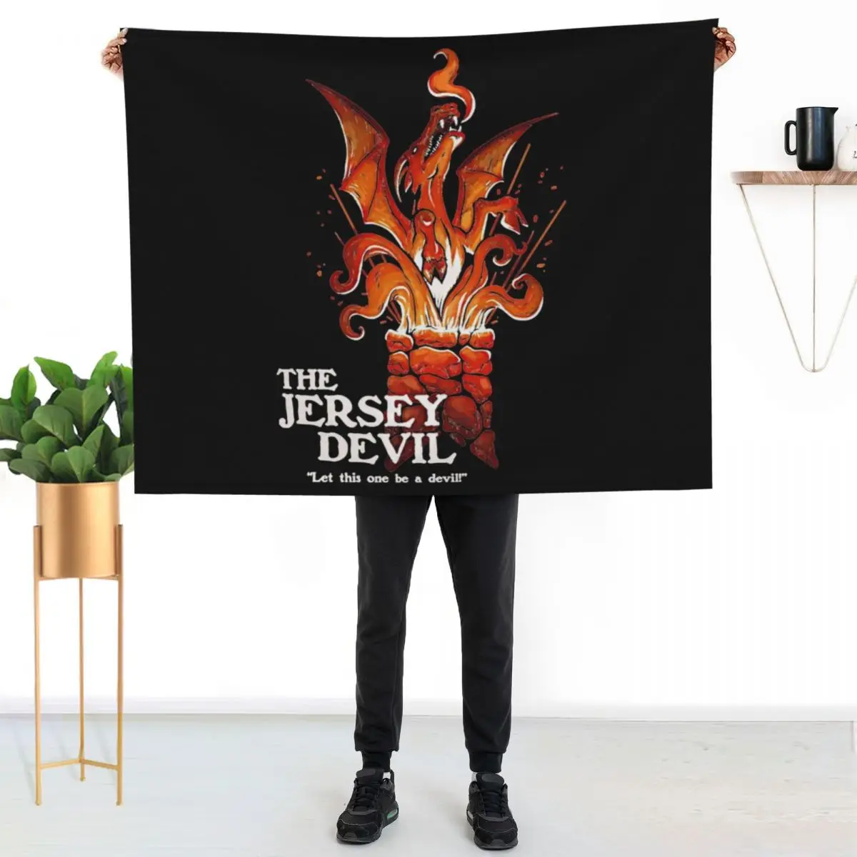 Let this one be a devil! T-Shirt Throw Blanket Flannel Beautifuls Luxury Designer Comforter Blankets