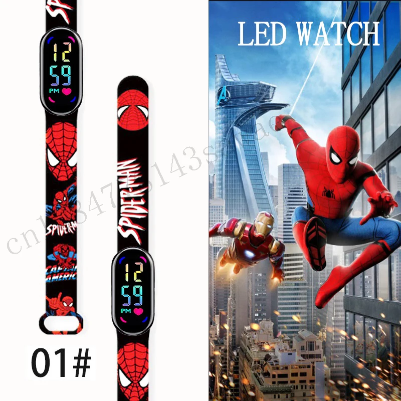 

MINISO Spiderman Kid's Watches Men Sport Wristband Bracelet Waterproof Children Digital Watch Boys LED Clock Gift