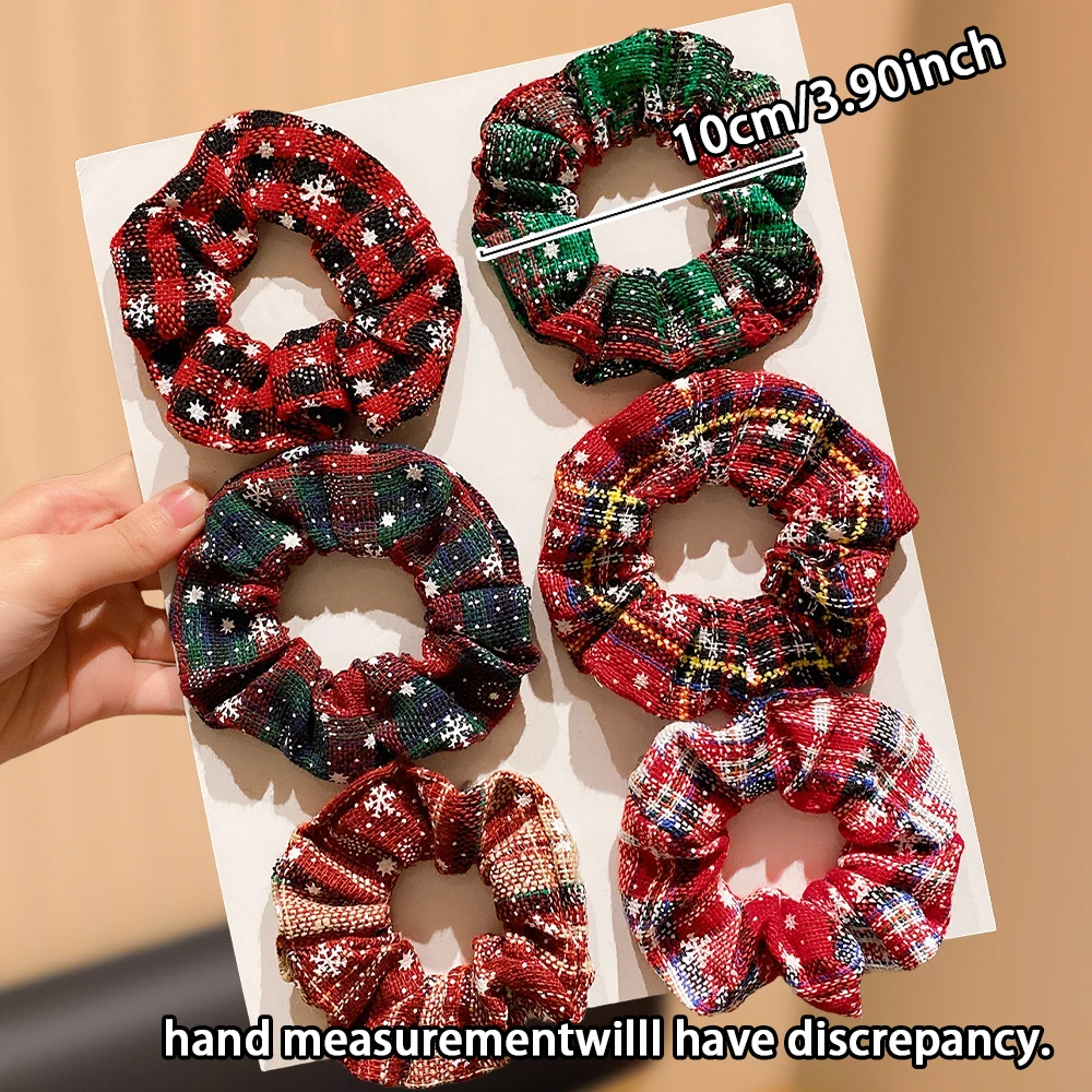 クリスマスをテーマにした冬の伸縮性のあるヘアバンド、雪の結晶の要素を備えた女性用ホリデーギフトヘアタイ、お団子やポニーテールのスタイリングに