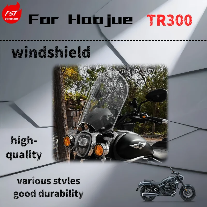 

For Haojue TR300 Touring Edition windshield, enlarged and widened high-definition transparent windshield modification parts