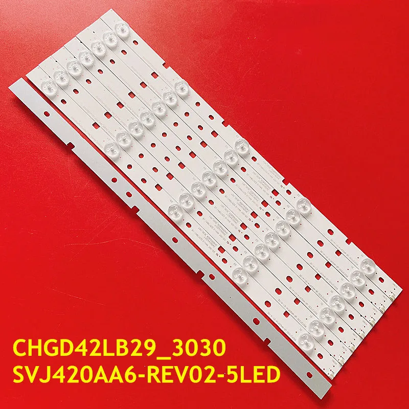 LED Backlight Strip para 42D2000N, CHGD42LB29-3030-V0.7/0,8, CHD42D2000, SVJ420AA6-REV02-5LED