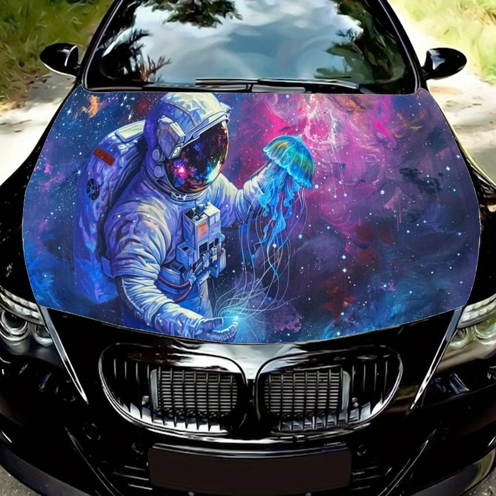 

Fluorescent jellyfish Print Car hood stickers, waterproof self-adhesive car vinyl stickers, car decoration protection stickers,