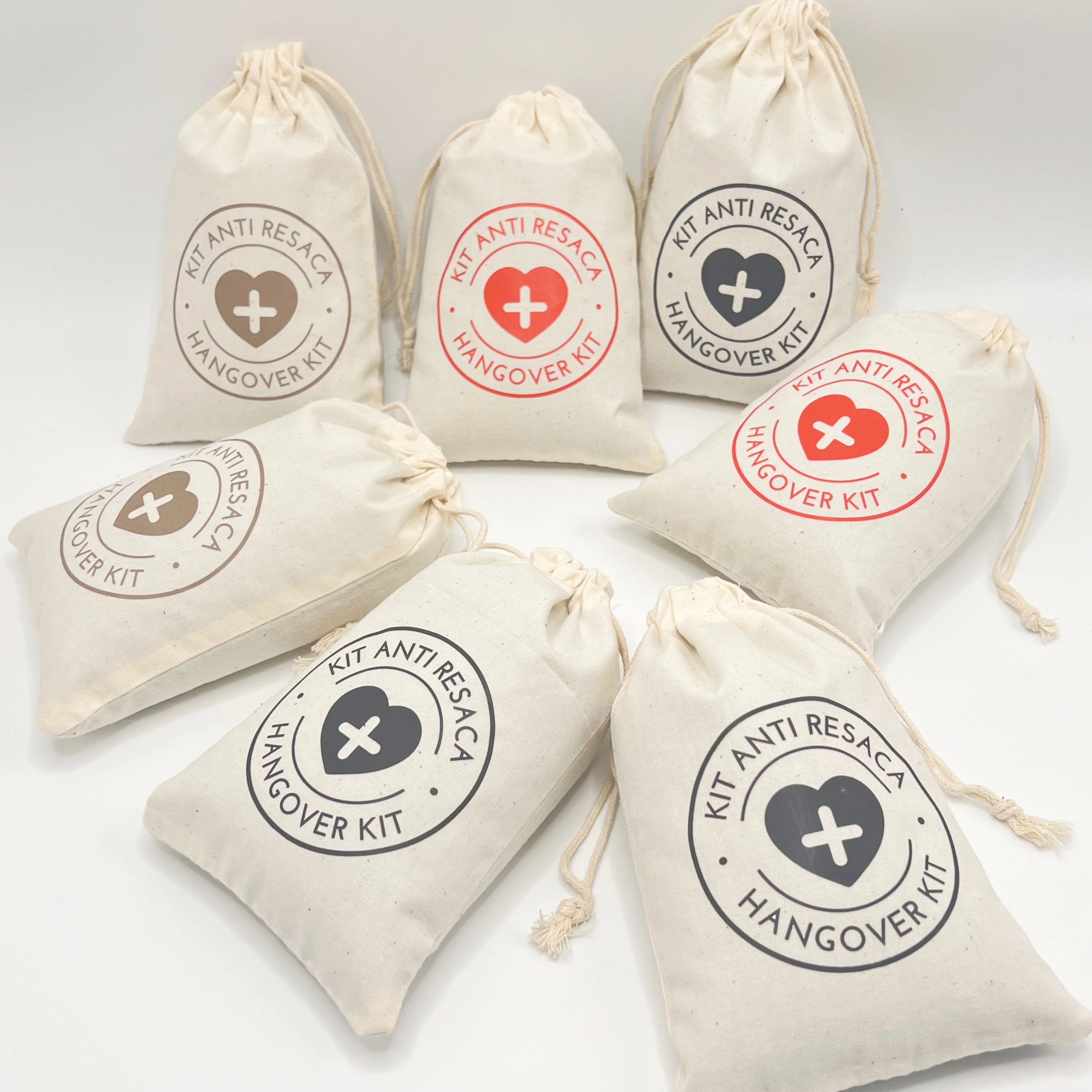 10pcs Wedding supplies Wedding Anti resaca Survival Hangover Kit Bridesmaid Gift Bags Bachelorette Favor Gift cotton bag 10*15cm