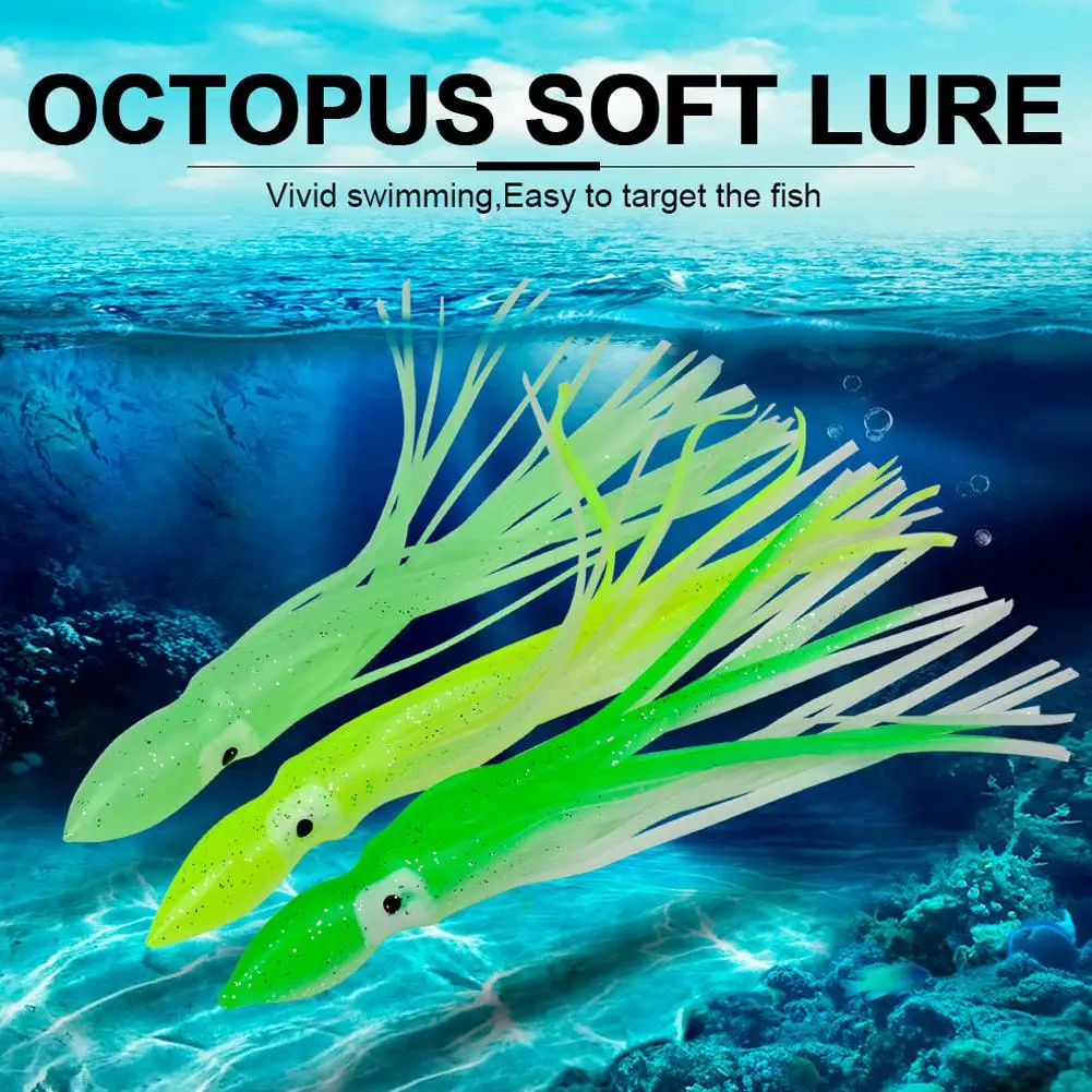 

5Pcs Soft Luminous Octopus For Lure Bass Trout Pike Artificial Fake Silicone Bait Night Fishing Lure Fishing Accessories D2E4
