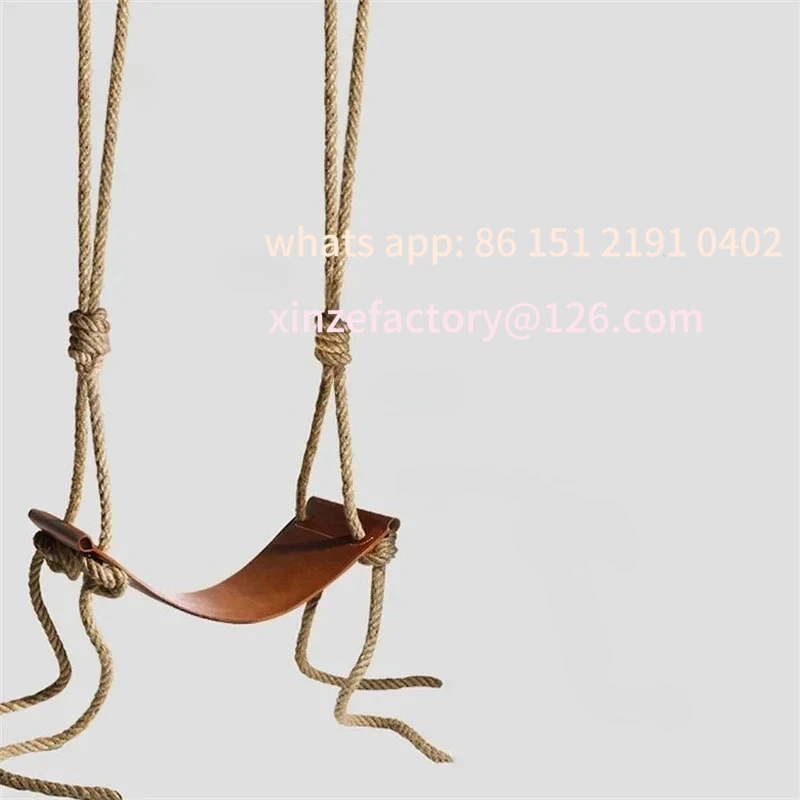 

Customizable Retro Hemp Rope Patio,Swings Nordic Designer Adults,Outdoor Balcony Cowhide Surface,Decorative Swing Chair Home Gar