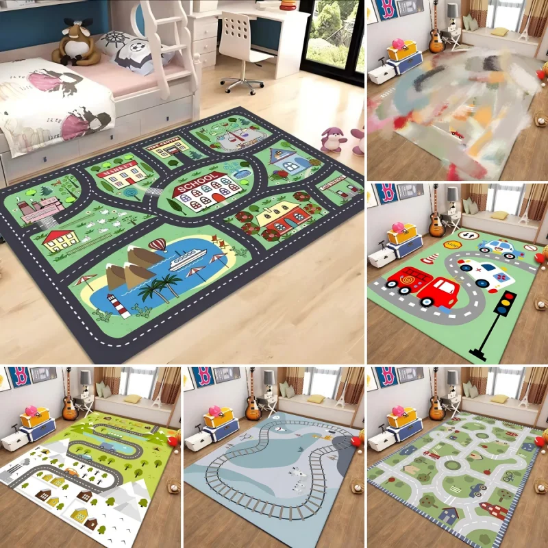 

Kindergarten Digital Carpet Early Education Center Children's Floor Mat Game Intelligence Washable Track Maze Flannel Soft Rug