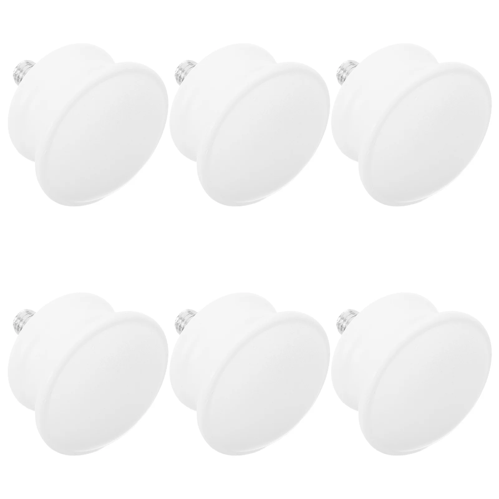 

6pcs Curtain Rod End Caps Silver 5/8 Inch M5 Screw On Plastic Decorative Finials For Window Closet Bedroom Drapery Pole Stopper