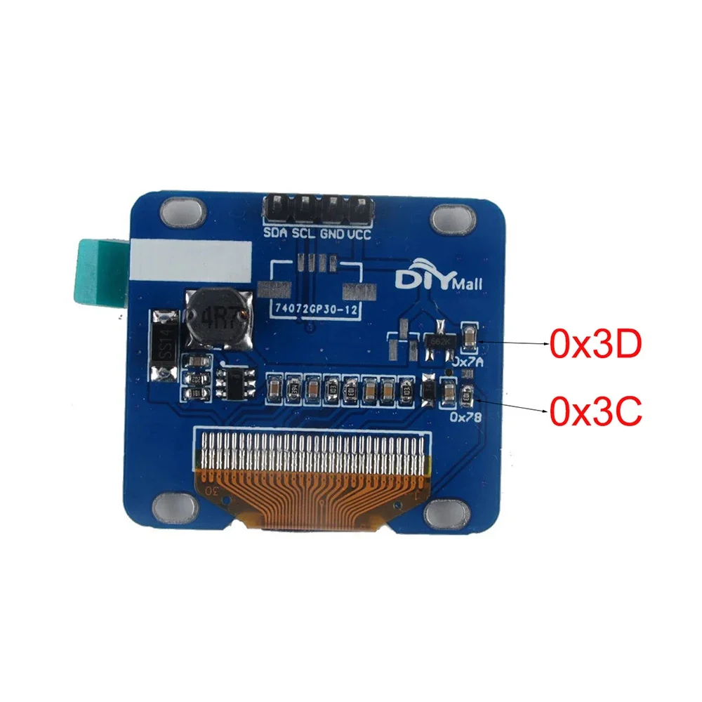 1.3" Blue I2C OLED 128x64 SH1106 Display Module for Arduino/51/MSP430/STM32, 3.3V-5V with Mounting Holes & Wide Temp (-40℃~85℃)