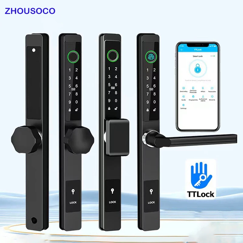 

Waterproof Biometric Fingerprint Locks TTLOCK Bluetooth APP RFID Card Password Key Outdoor Sliding Electronic Smart Door Lock