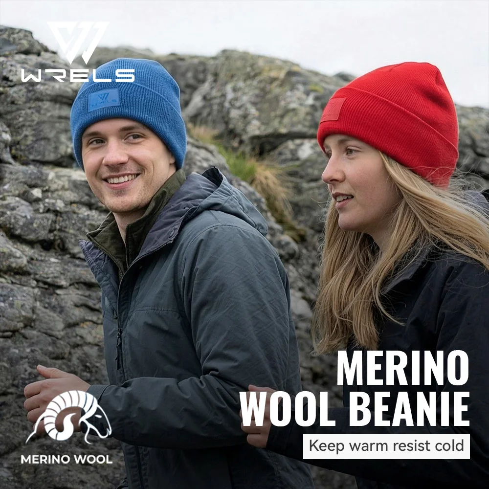 WRELS Solid Unisex Beanie Autumn Winter Wool Blends Casual Warm Winter Hat Watch Cap Merino Wool Hat Lightweight Thermal Hat