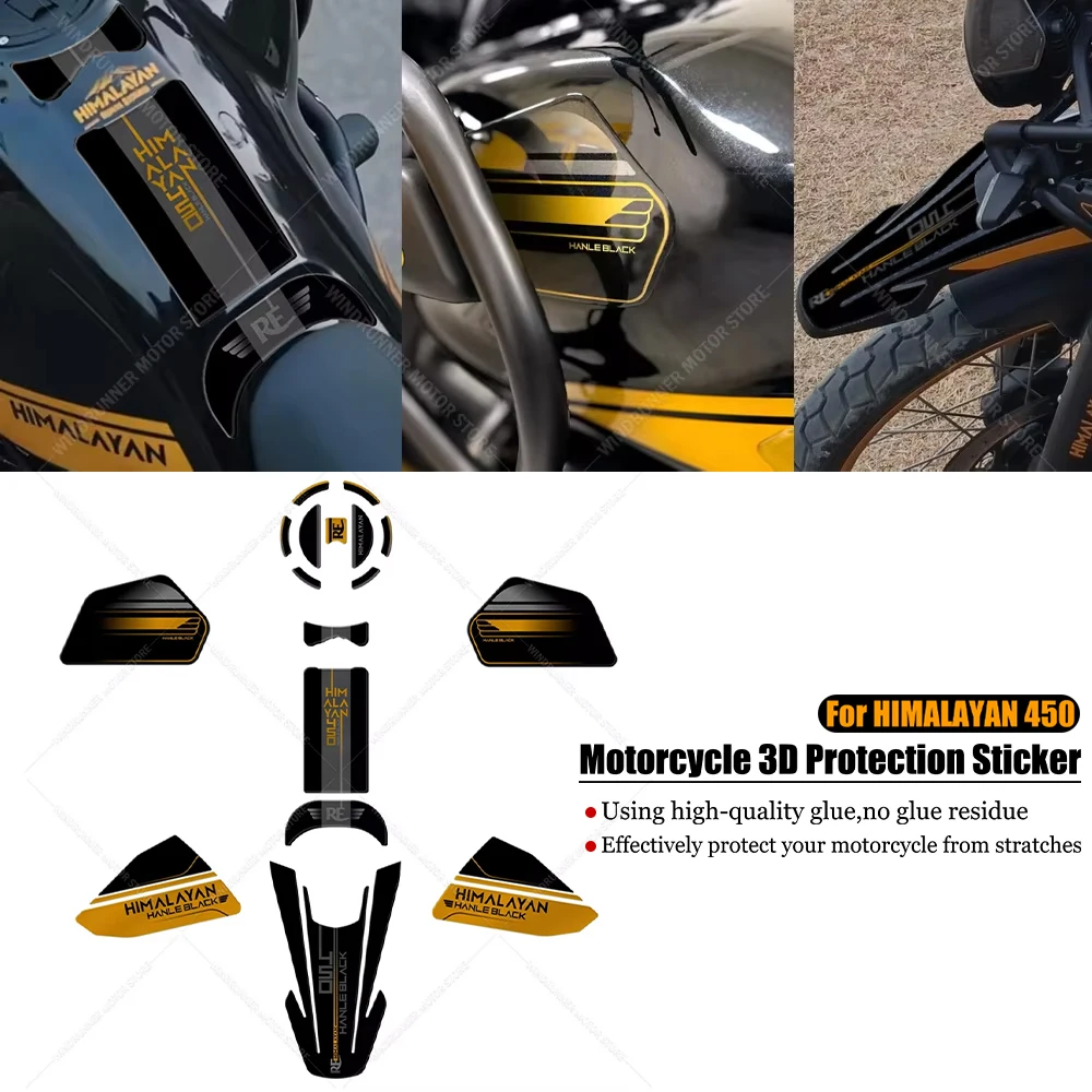 

For Himalayan 450 himalayan 450 Motorcycle Accessories Sticker 3D Tank pad Fuel Protector Cover