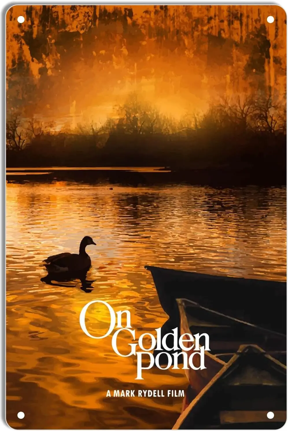 Metal Tin Sign On Golden Pond Minimal Movie Posters for Home Theater Decor and Retro Wall Art 8x12 Inch