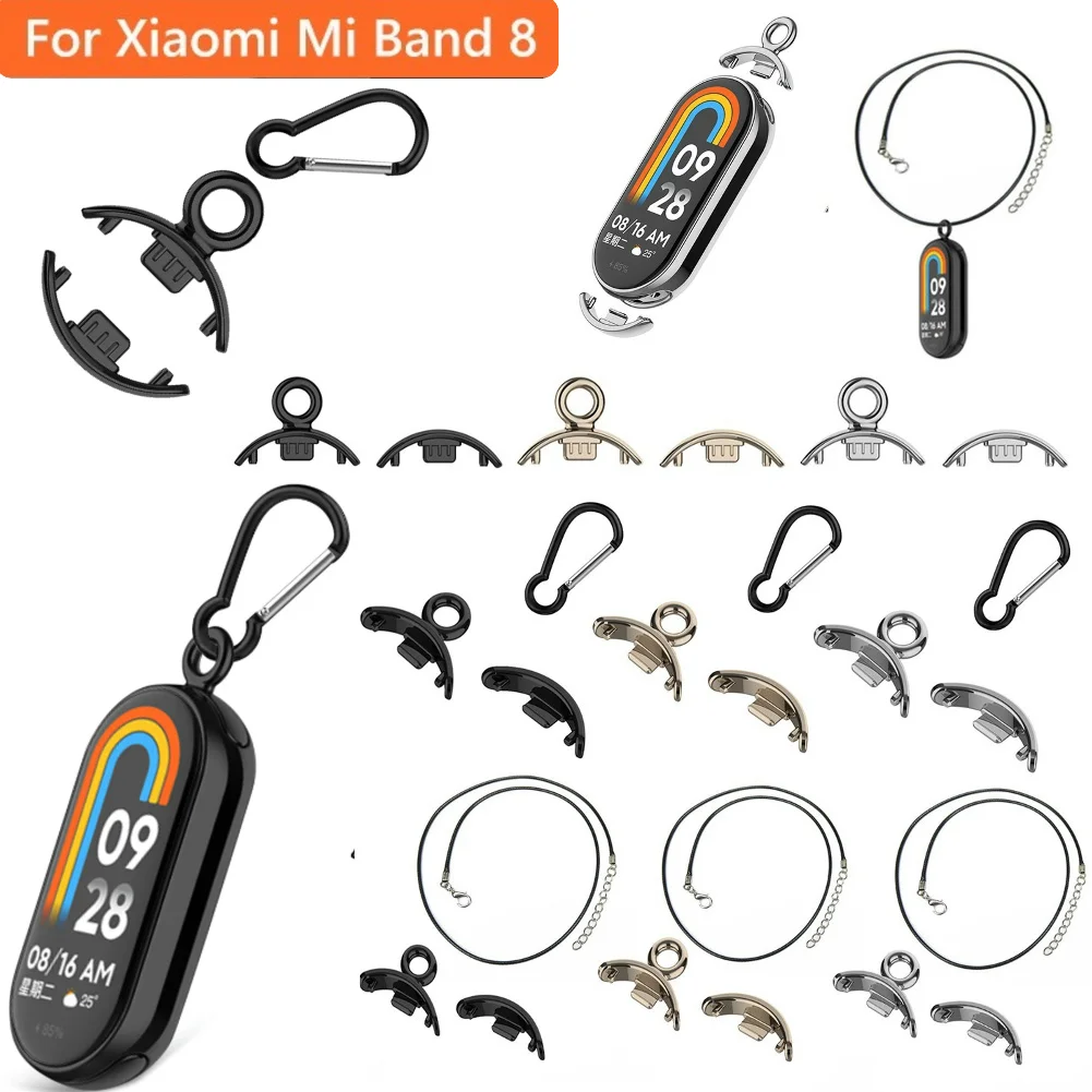 Necklace for Mi Band 8 Pendant Chain Buckle for Xiaomi Band 8 Hanging Metal Chain Neck Strap Bracelet Watch Band Accessories