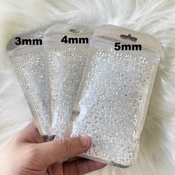 1500 pcs/pack Semi-circular Clear Bubble Beads 3-5mm Mermaid Tears White Nail Stickers Resin Diamonds Nail Art Rhinestone Decora