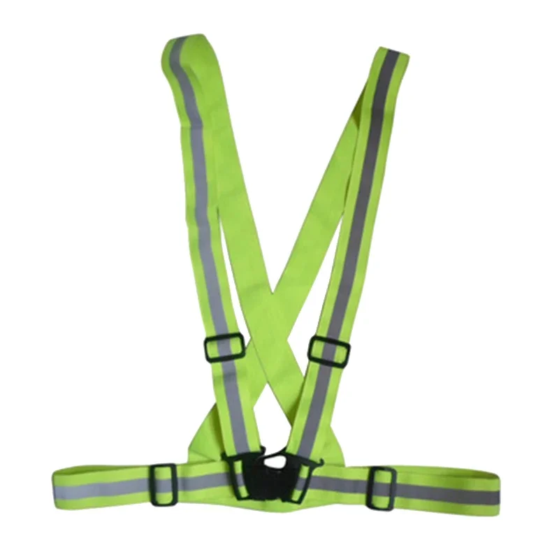 High Visibility Reflective Vest for Cycling & Running with Stripes & Elastic Harness