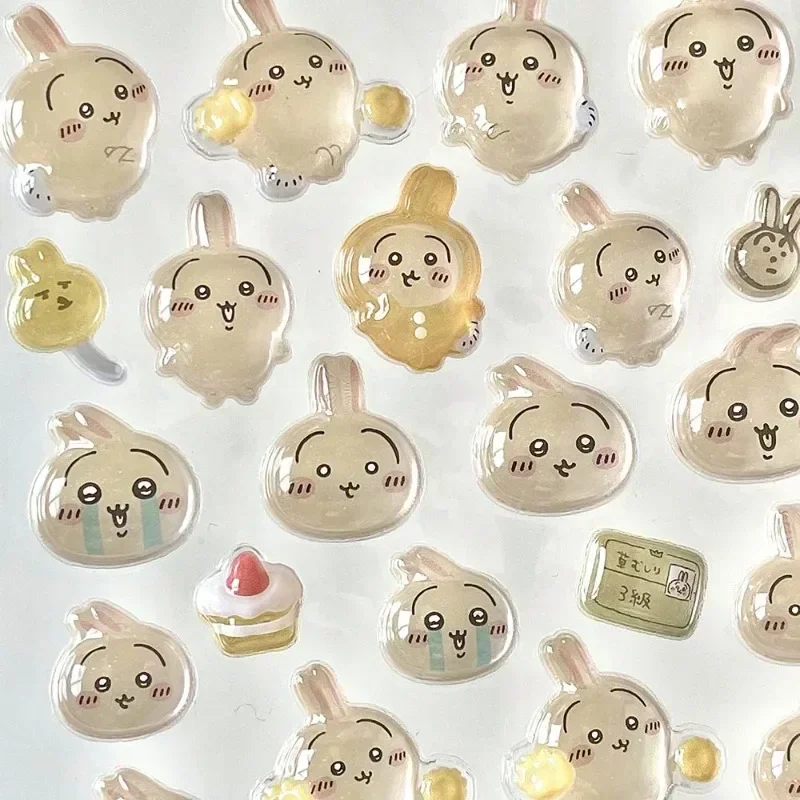 Chiikawa 3D Cute Relief PVC Crystal Waterproof Stickers DIY Scrapbook Laptop Cute Bonbon Drop Seal Children Gift ボンボン ドロップシール