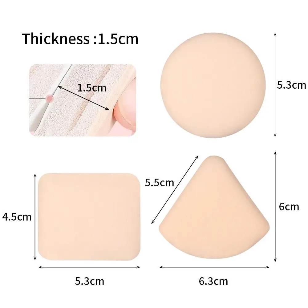 2PCS Super Soft Powder Puff Portable Foundation Cream Makeup Sponge Leather Triangular Rectangle Air Cushion Puff Cosmetics