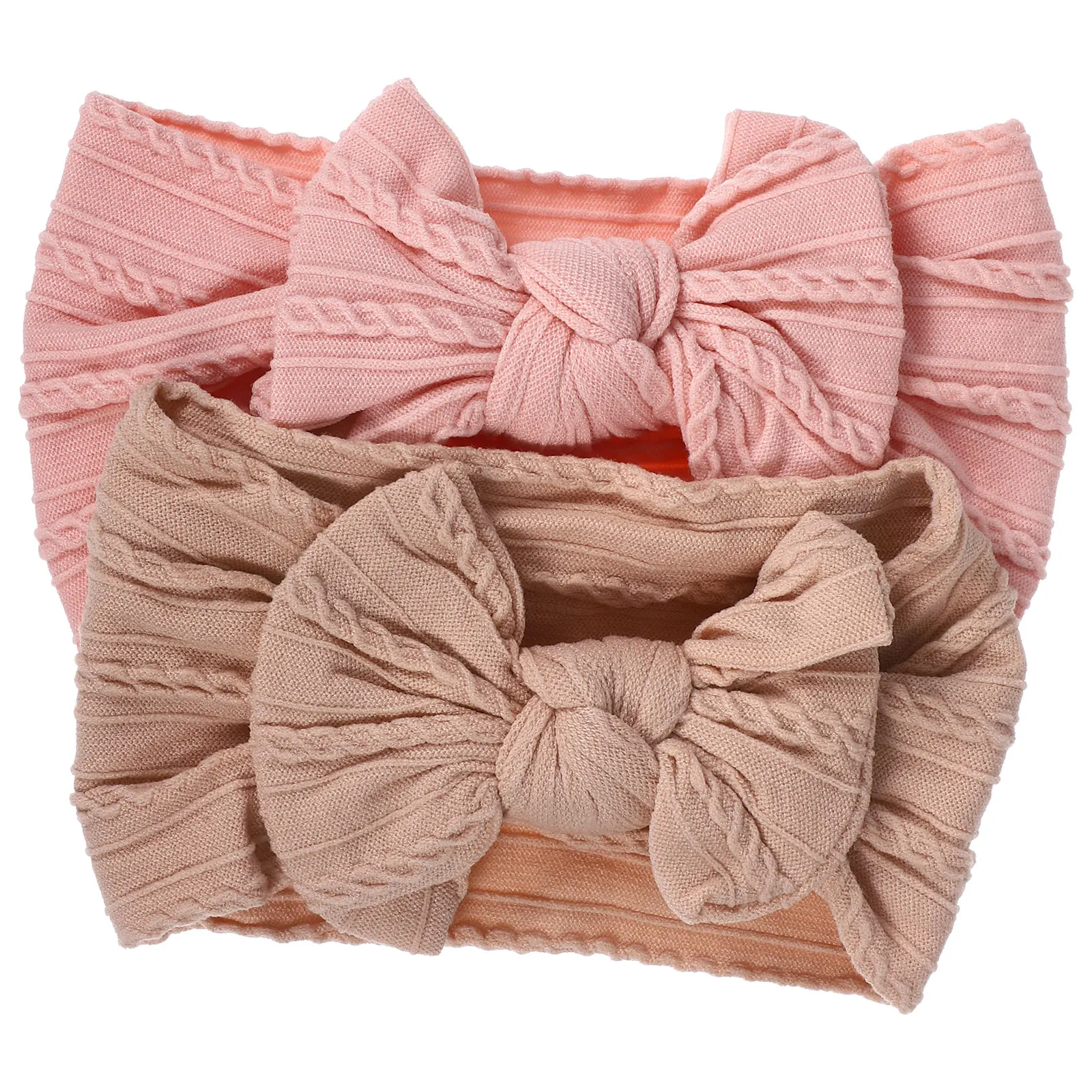 

2Pcs Baby Headband Nylon Hair Accessory Adjustable Elastic Toddler Girl Headbands Newborn Bow Headband For Girl Fashionable Cute