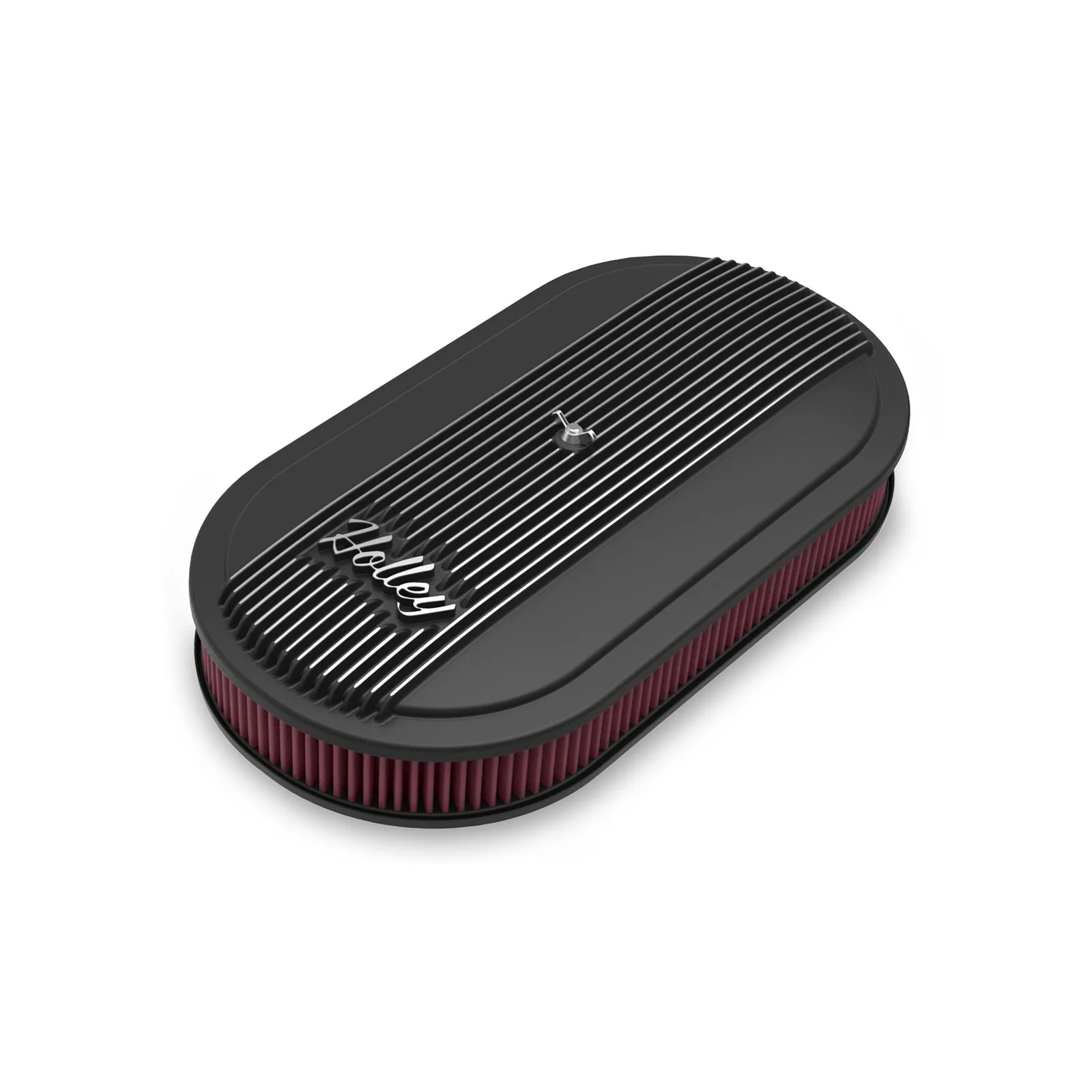 

120-402 Holley Vintage Series Oval Air Cleaner - Satin Black Machined