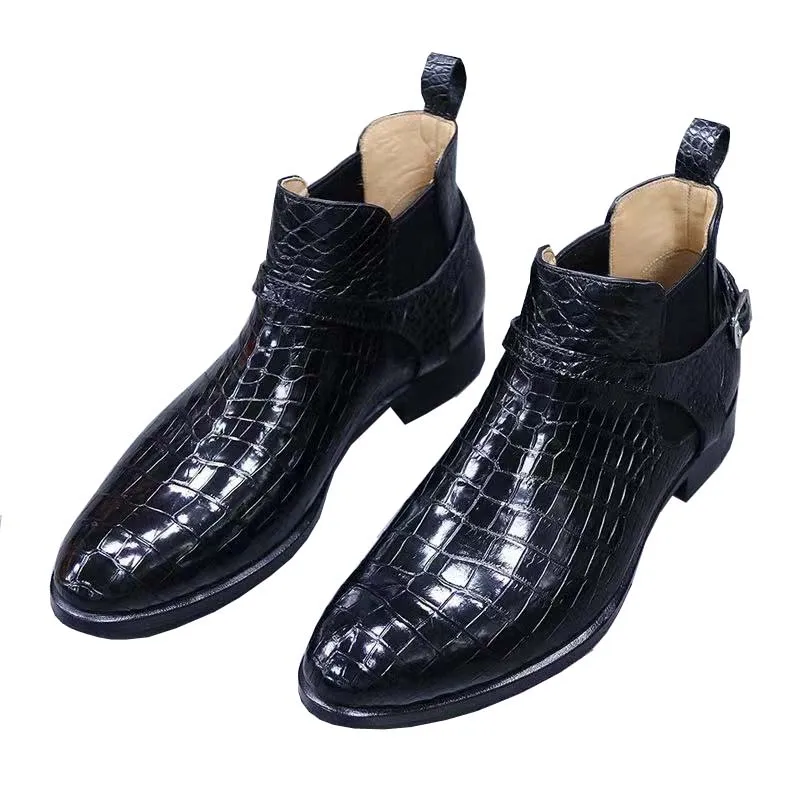 baoduli men crocodile boots men shoes male shoes