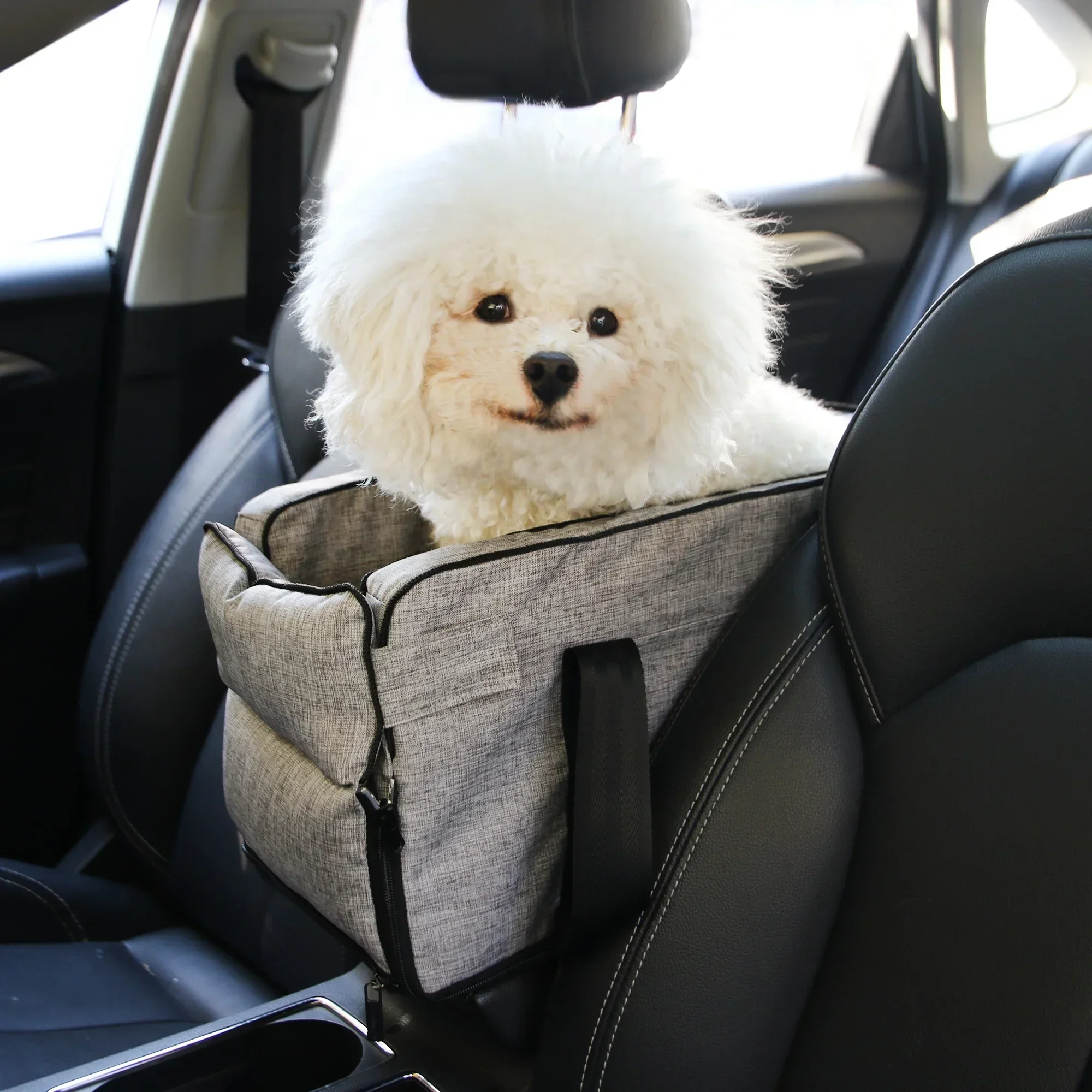 Anti-slip Pets Booster Seat Safety Portable Small Dog Cat Travel Kennel Pet Carrier Bag On Car Center Console Armrest