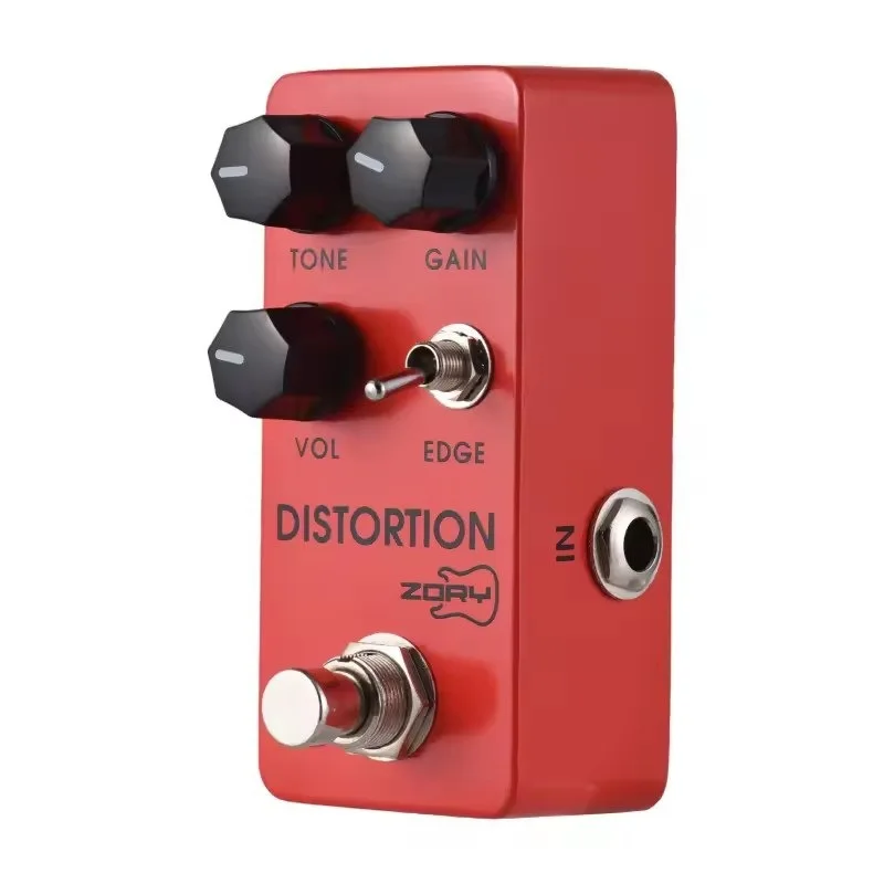 Guitar Metal Distortion Effects Pedal TONE/GAIN/VOL/EDGE DC 9V 6.35mm Input/Output Interface Aluminum Alloy Electric Guitar ZORY
