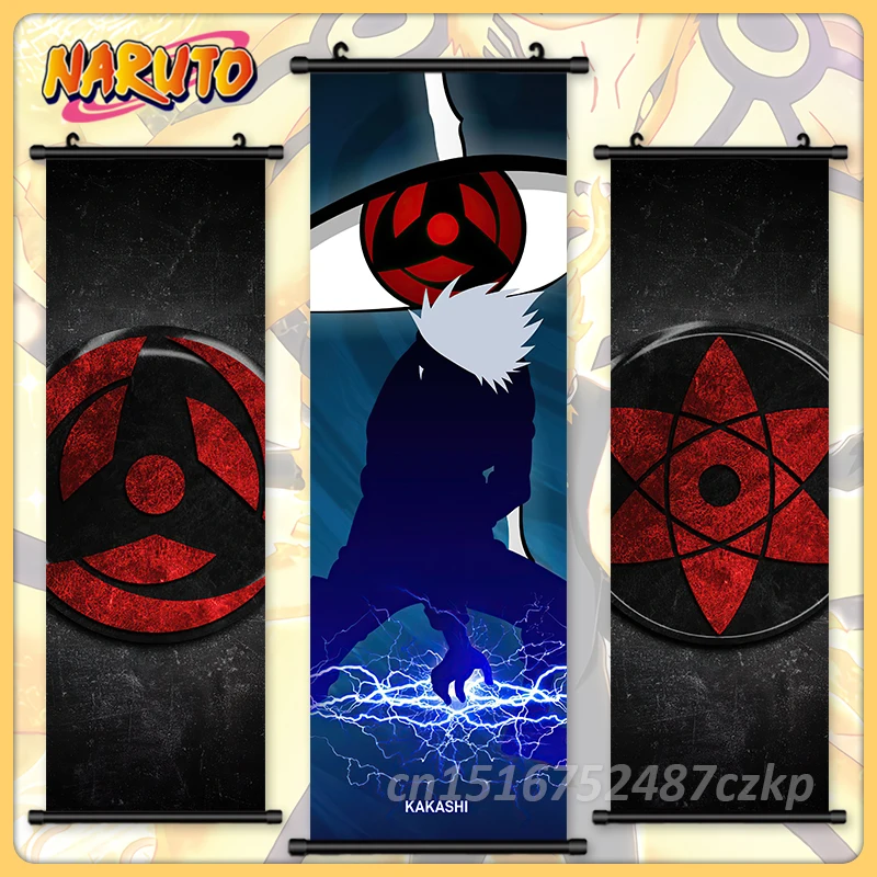 

Naruto Hanging Painting Hatake Kakashi Wall Artwork Sharingan Picture Scroll HD Print Anime Canvas Poster Home Decor Living Room