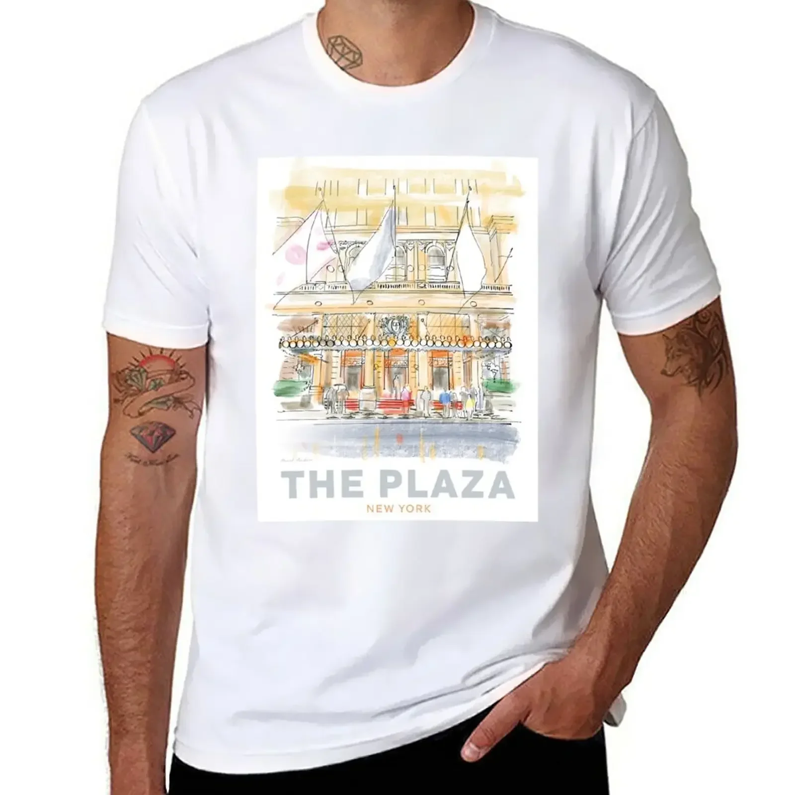 The Plaza Hotel New York T-Shirt summer top anime tees mens champion t shirts