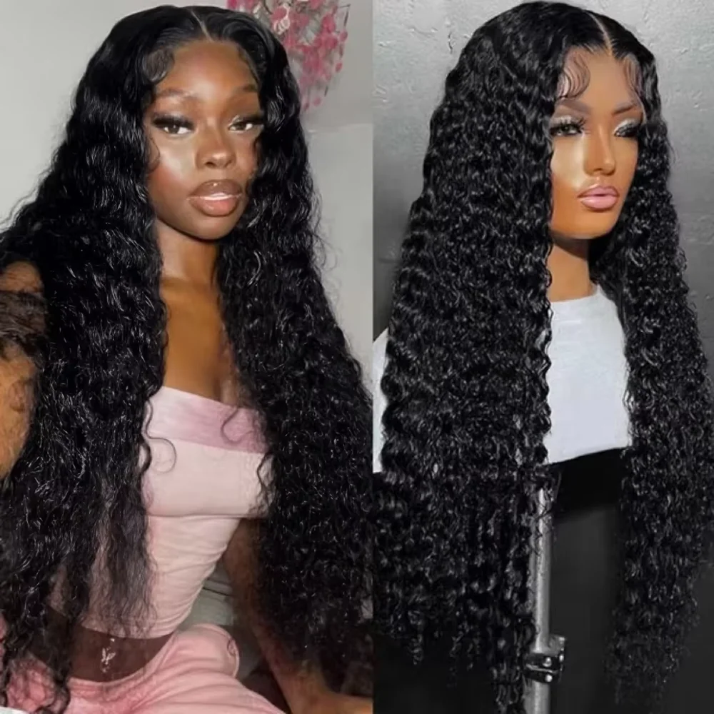

Brazilian Deep Wave 13x4 Lace Frontal Wig Human Hair 7x6 Glueless Lace Wigs Preplucked Curly Water Hidden Strap 360 Front Lace