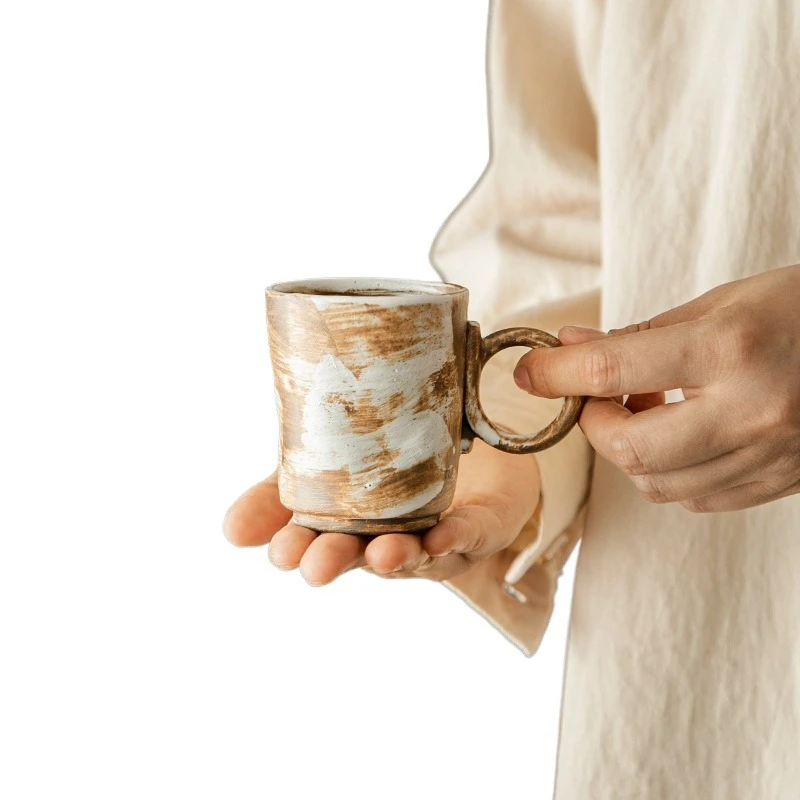 

Винтажные кружки с керамической посудой, креативная керамическая печь ручной работы, чашки с переменной водой, японский градиент, ручная розлив кофе латте