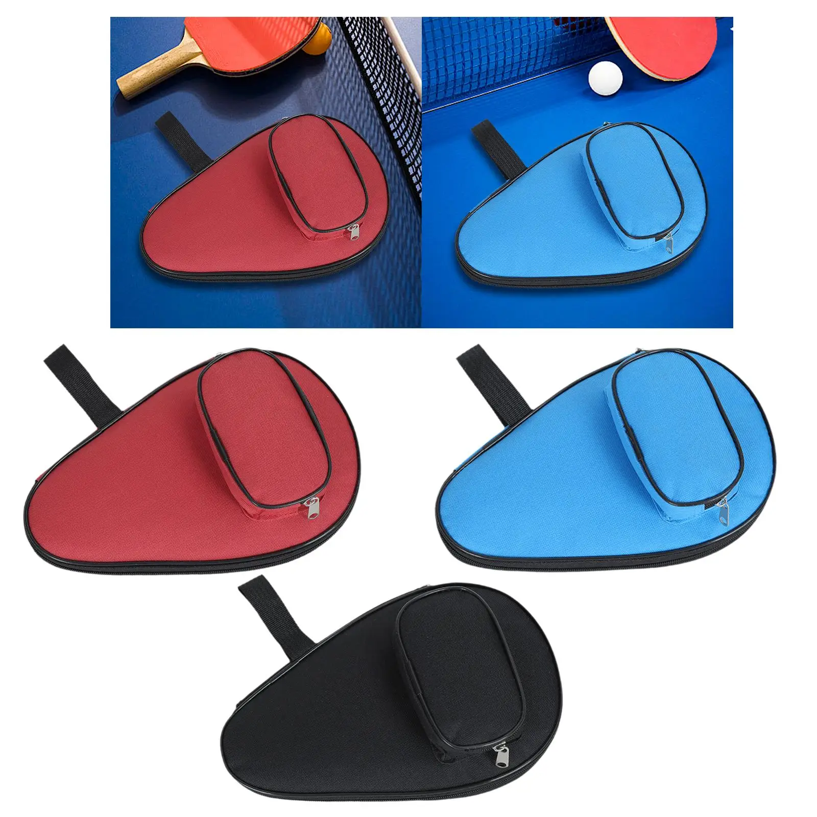 Pingpong Paddle Case Versatile with Outside Storage Pocket Table Tennis Racket Cover for Racquet Beginners Players Indoor Travel