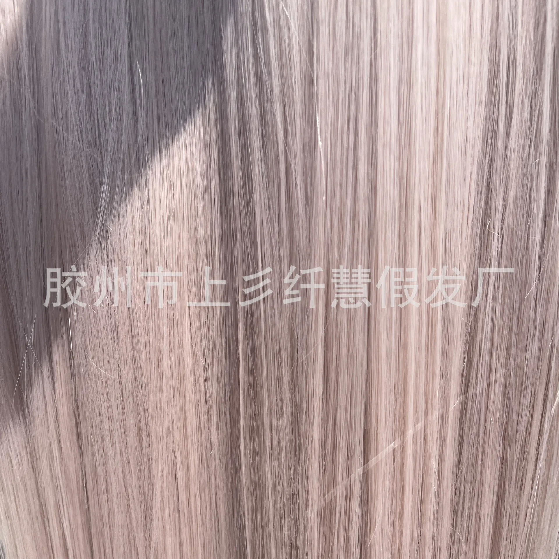 Hand-Tied Synthetic Lace Front Grey Pink Long Straight Matte Fiber Wig for Women Cosplay Photography Styling