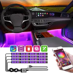 Neon Car Ambient RGB Strips Auto Interior Light With Music Control Led Auto Atmosphere App Flexible Dream Light Party Decorative